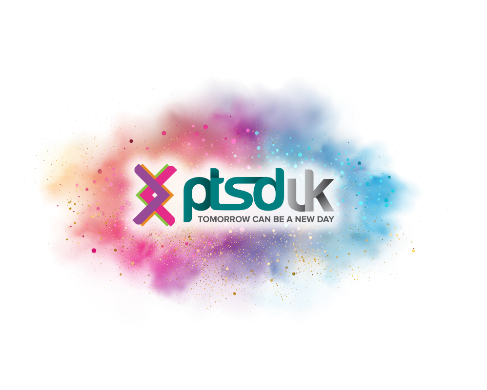 PTSD UK logo with colour flash